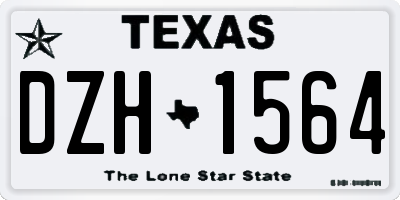 TX license plate DZH1564