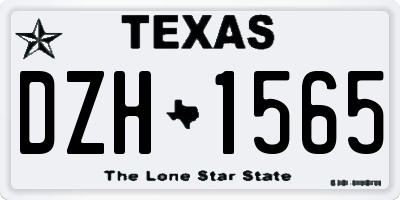 TX license plate DZH1565