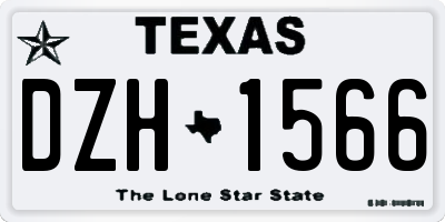 TX license plate DZH1566