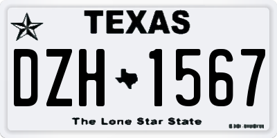 TX license plate DZH1567