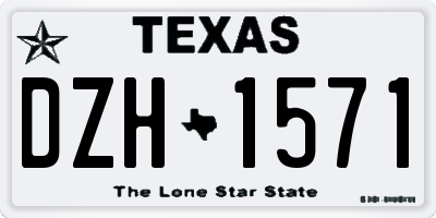 TX license plate DZH1571