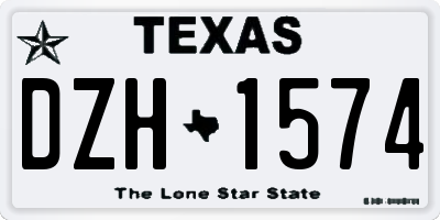 TX license plate DZH1574