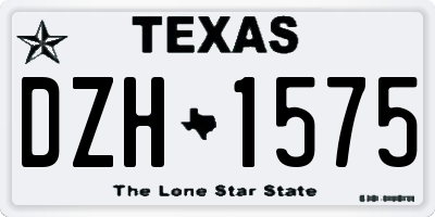TX license plate DZH1575