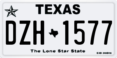 TX license plate DZH1577