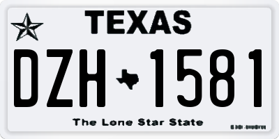 TX license plate DZH1581