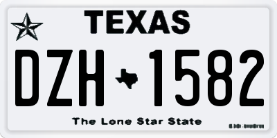 TX license plate DZH1582
