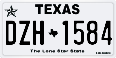 TX license plate DZH1584