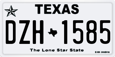 TX license plate DZH1585