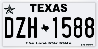 TX license plate DZH1588
