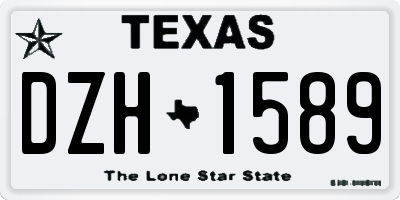 TX license plate DZH1589