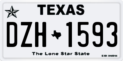 TX license plate DZH1593
