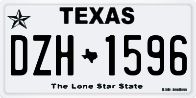TX license plate DZH1596
