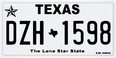 TX license plate DZH1598