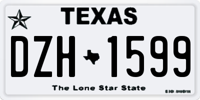 TX license plate DZH1599