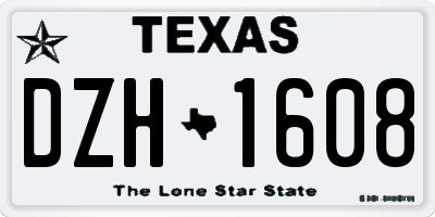 TX license plate DZH1608