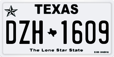 TX license plate DZH1609