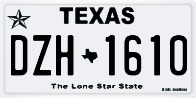 TX license plate DZH1610