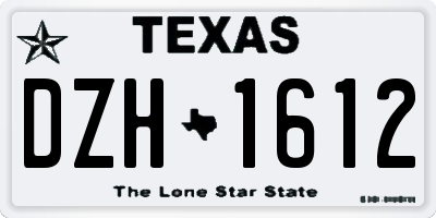 TX license plate DZH1612