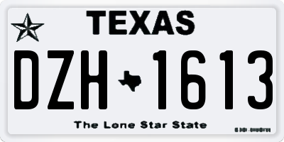 TX license plate DZH1613