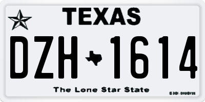 TX license plate DZH1614