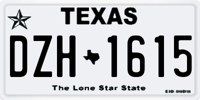 TX license plate DZH1615