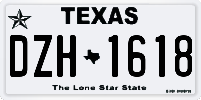 TX license plate DZH1618