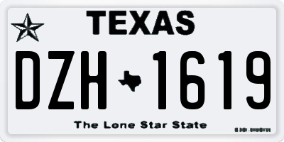 TX license plate DZH1619