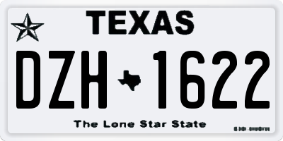 TX license plate DZH1622