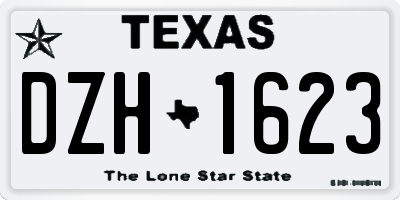 TX license plate DZH1623