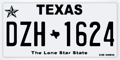 TX license plate DZH1624