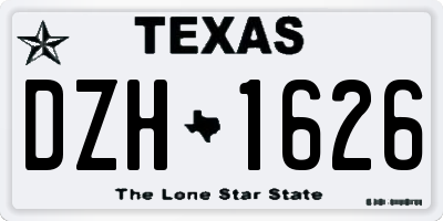 TX license plate DZH1626
