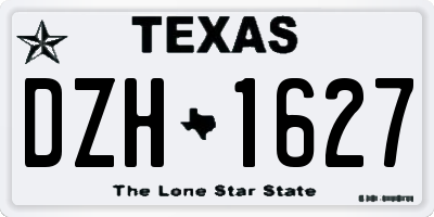 TX license plate DZH1627