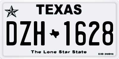 TX license plate DZH1628