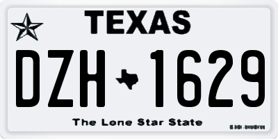 TX license plate DZH1629
