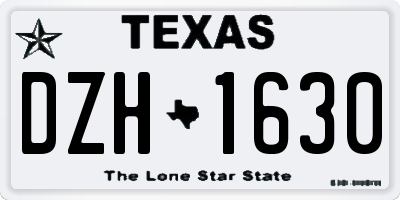 TX license plate DZH1630