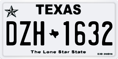 TX license plate DZH1632