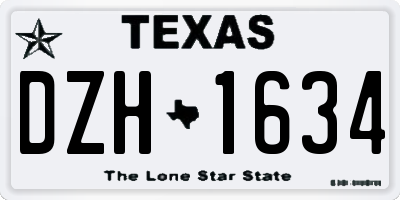TX license plate DZH1634