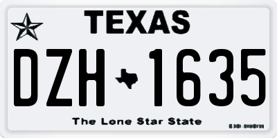 TX license plate DZH1635