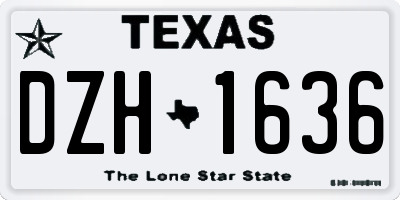 TX license plate DZH1636