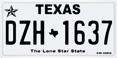TX license plate DZH1637