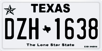 TX license plate DZH1638
