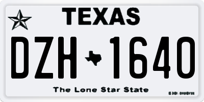 TX license plate DZH1640