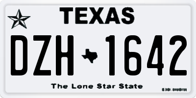 TX license plate DZH1642