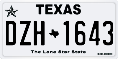 TX license plate DZH1643