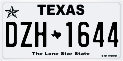 TX license plate DZH1644