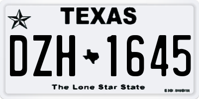 TX license plate DZH1645