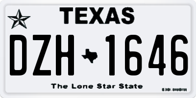 TX license plate DZH1646