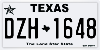 TX license plate DZH1648