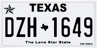 TX license plate DZH1649