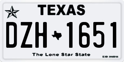 TX license plate DZH1651